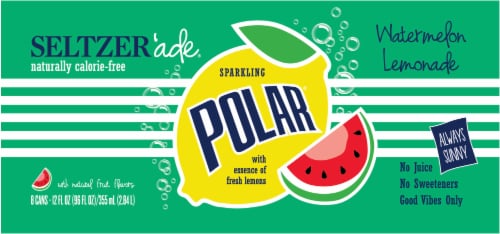 Polar Seltzer'ade® Watermelon Lemonade Seltzer Cans Perspective: back