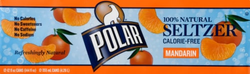 Polar® Mandarin Flavored Seltzer Water Cans Perspective: back