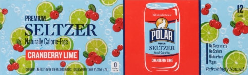 Polar® Cranberry Lime Flavored Seltzer Water Cans Perspective: back