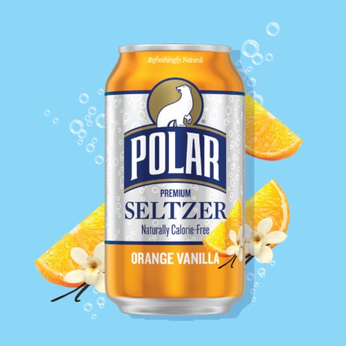 Polar Orange Vanilla Seltzer Water Cans Perspective: back