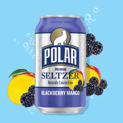 Polar Blackberry Mango Flavored Seltzer Water Cans Perspective: back