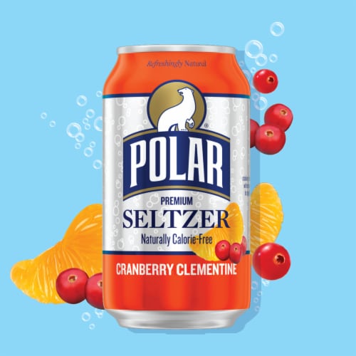 Polar Cranberry Clementine Flavored Seltzer Water Cans Perspective: back