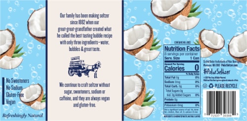 Polar Premium Seltzer Toasted Coconut Perspective: back
