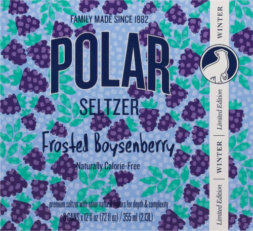 Polar® Frosted Boysenberry Seltzer Cans Perspective: back