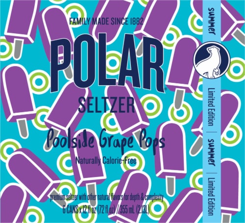 Polar® Poolside Grape Seltzer Sleek Can Pack Perspective: back