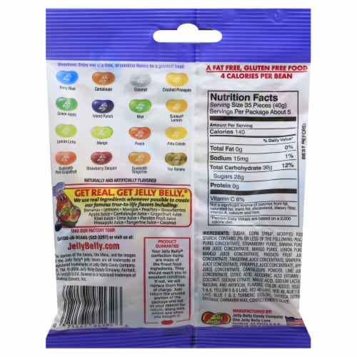 Jelly Belly® Tropical Mix Jelly Beans Perspective: back