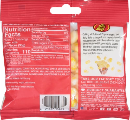 Jelly Belly® Buttered Popcorn Flavor Jelly Beans Perspective: back