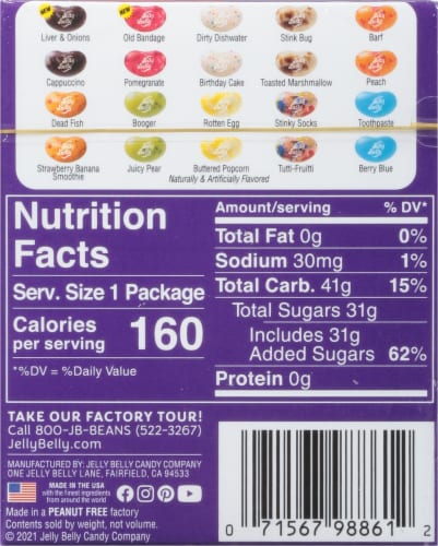 Jelly Belly Bean Boozled Jelly Beans Perspective: back