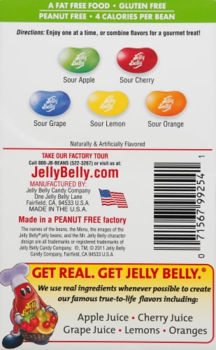 Jelly Belly Sours Jelly Beans Flip Top Box Perspective: back