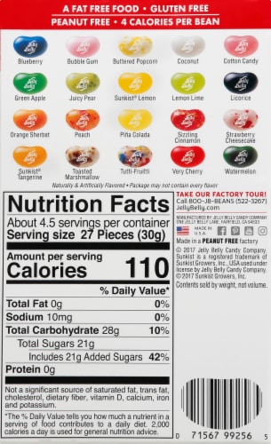 Jelly Belly 20 Flavors Original Gourmet Jelly Beans Perspective: back