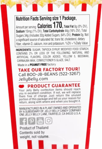 Jelly Belly Popcorn Box Perspective: back