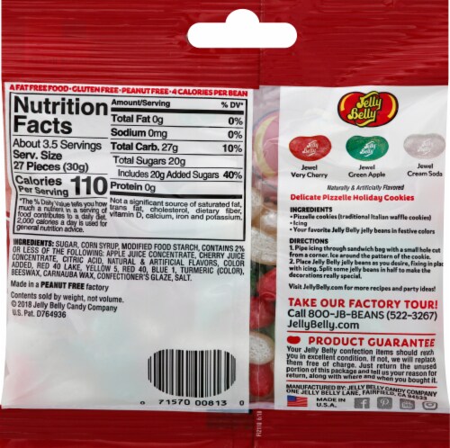 Jelly Belly® Christmas Jewel Jelly Bean Mix Grab & Go Bag Perspective: back