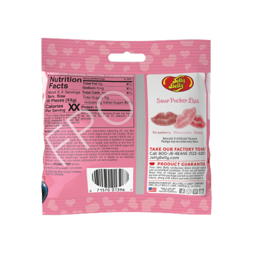 Jelly Belly® Sour Pucker Lips Jelly Beans Perspective: back