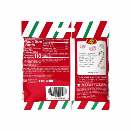 Jelly Belly Candy Cane Flavor Holiday Bag Perspective: back