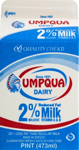 Umpqua Dairy 2% Milk Perspective: back