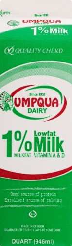 Umpqua Dairy 1% Milk Perspective: back