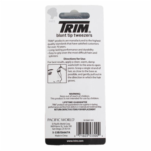 Trim Beauty Care Blunt Tip Tweezers Perspective: back