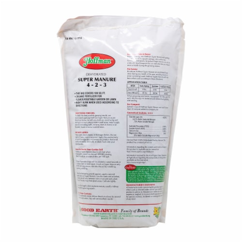 Hoffman A H Inc/Good Earth 20505 Dehydrated Poultry Manure, 5 Lb Perspective: back