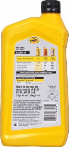 Pennzoil® SAE 5W-30 Synthetic Motor Oil Perspective: back