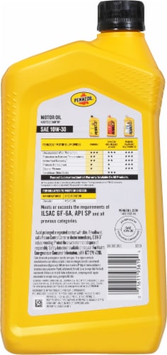 Pennzoil® 10W-30 SAE Motor Oil Perspective: back