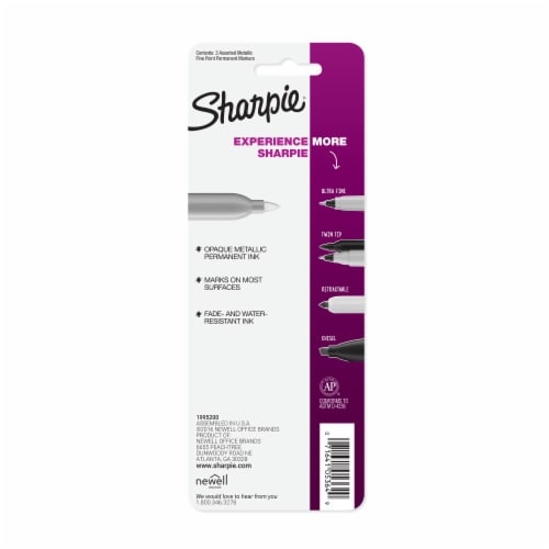 Sharpie Metallic Assorted Gold/Silver/Bronze - 6 pack