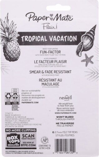 Paper Mate® Flair!® Medium Tropical Vacation Felt Tip Pens Perspective: back