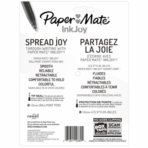 Paper Mate® Inkjoy® Ballpoint Stylo-Bille Ultra Smooth Assorted Ink Pens Perspective: back