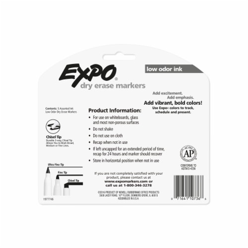 Expo® Chisel Tip Dry Erase Markers - Assorted Perspective: back