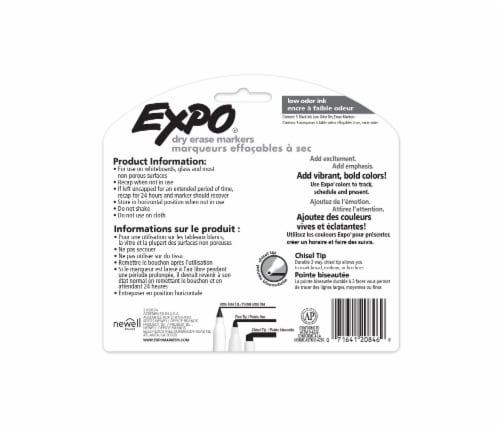 Expo® Low Odor Chisel Point Dry Erase Markers - Black Perspective: back