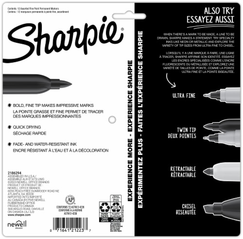 Sharpie® Glam Pop Fine Permanent Markers - Assorted Perspective: back