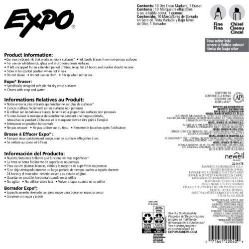 Expo® Dry Erase Marker Pack with Eraser Perspective: back