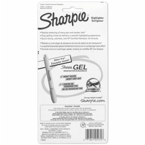 Sharpie® Assorted Chisel Tip Highlighters Perspective: back