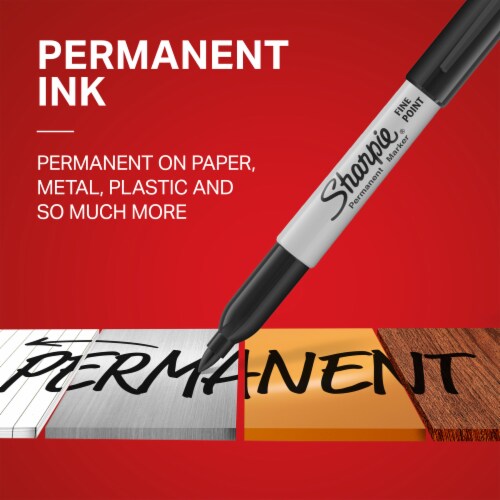 Sharpie® Permanent Markers, Fine Point, Black, 12 Count Perspective: back