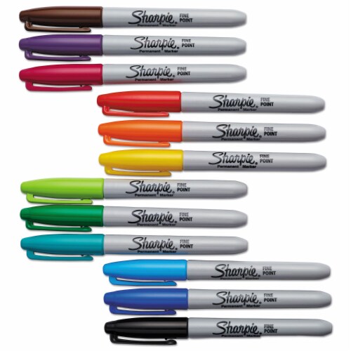 Sharpie® Fine Point Permanent Markers - Assorted Colors Perspective: back