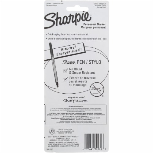 Sharpie® Fine Point Assorted Permanent Markers Perspective: back