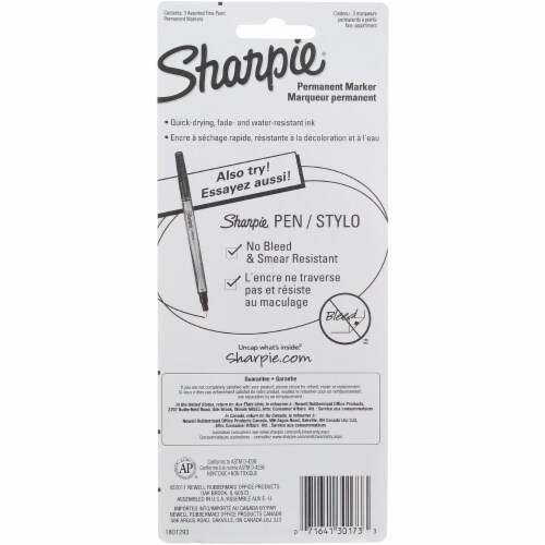Sharpie® Fine Point Assorted Permanent Markers Perspective: back