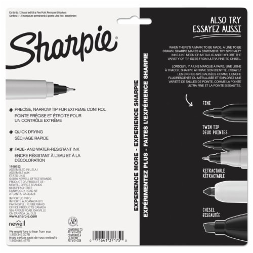 Sharpie® Ultra Fine Permenent Markers - Assorted Perspective: back