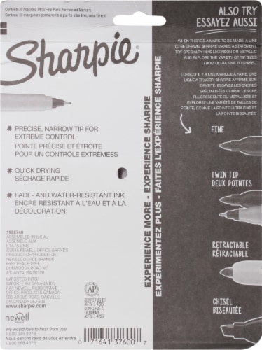 Sharpie® Assorted Ultra Fine Permanent Markers Perspective: back