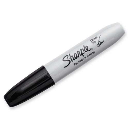 Sharpie Permanent Marker,Black,Chisel,PK12 38201 Perspective: back