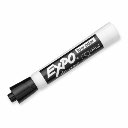 EXPO® Low Odor Dry Erase Markers, Chisel Tip, Black, 2 Count Perspective: back