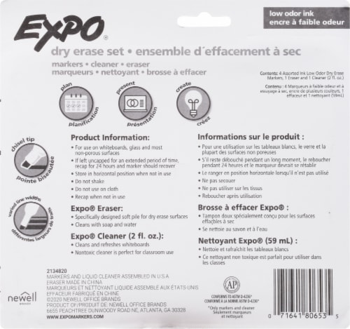 EXPO® Low Odor Dry Erase Marker Starter Set - Assorted Perspective: back