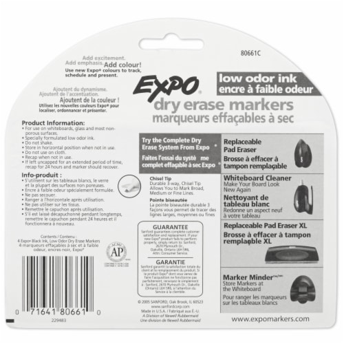 Expo® Chisel Tip Dry Erase Markers - Black Perspective: back