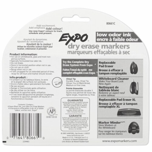 Expo® Chisel Tip Dry Erase Markers - Black Perspective: back
