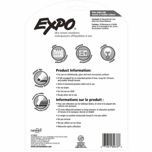 Expo® Chisel Tip Dry Erase Markers Perspective: back