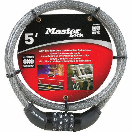 Master Lock® Set-Your-Own Combination Cable Lock - Black Perspective: back