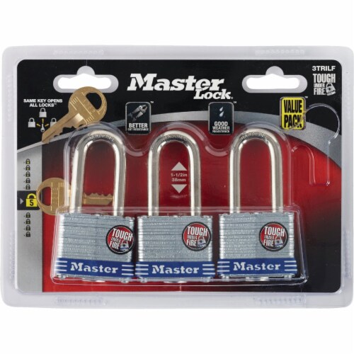 Master Lock® Laminated Steel 4-Pin Cylinder Padlock Perspective: back
