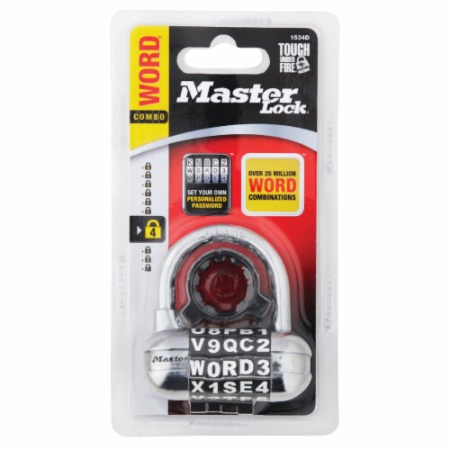 Master Lock® Steel Bike & Locker Word Combination Lock Perspective: back