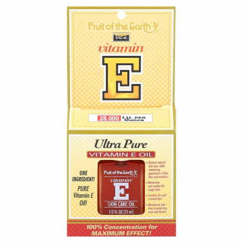 Fruit Of The Earth Vitamin E Skin Care Oil, Unscented, 0.5 oz Perspective: back