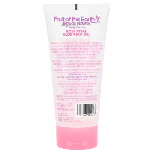 Fruit Of The Earth Aloe Vera Rose Petal After Sun Gel, 6 oz Perspective: back