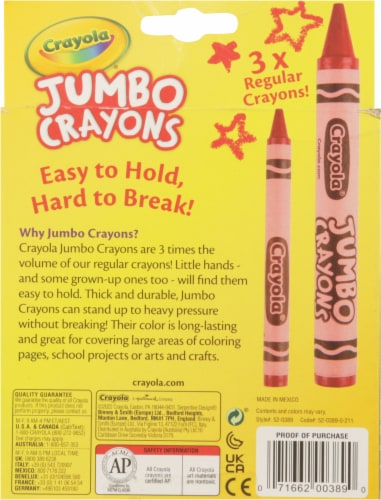 Crayola® Non-Toxic Jumbo Crayons Perspective: back